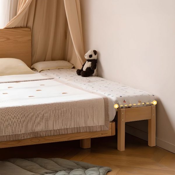 "Unfinished Color Art Deco Natural Wood Standard Kids Bed for Gender Neutral"