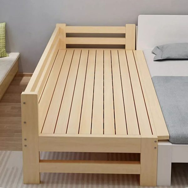 "Wood Color Contemporary Wood Standard Kids Bed Suitable for All Genders"