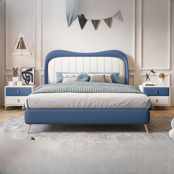 "Azure Casual Lumber Standard Children Bed with Faux Leather, Coir Mattress & Headboard for Gender Neutral"