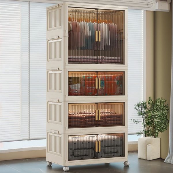"Plastic Kids Armoire with Shelf, Clothing Rod, and Door"