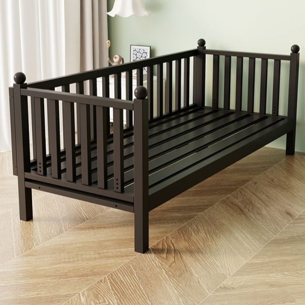 "Trendy Gender Neutral Iron Standard Children Bed with Cotton, Coir, Guardrail"