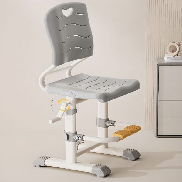 "Plastic Solid Color Metal Adjustable Height Children's Chair"