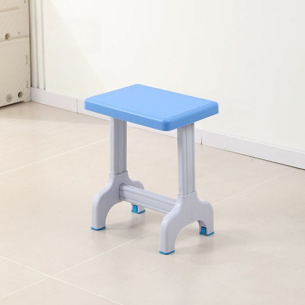 "Modern Style Solid Color Plastic Kids Stool with Metal Frame"