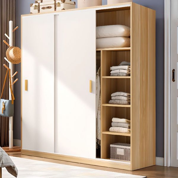"Sturdy Lumber Kids Armoire with Shelf, Clothing Rod, and Door"