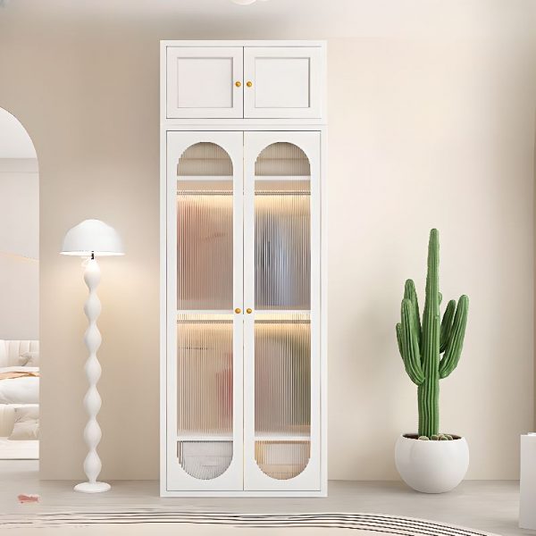 "Durable Iron Kids Armoire with Shelf, Clothing Rod, and Door"