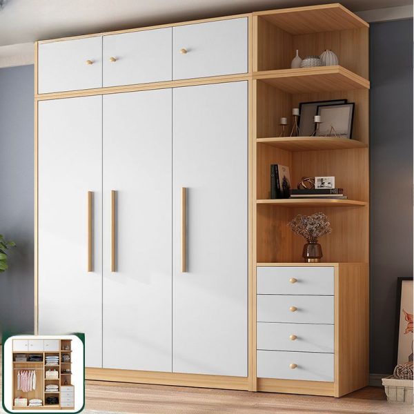"Chalk Lumber Kids Armoire with Shelf, Drawer, Clothing Rod, and Door"